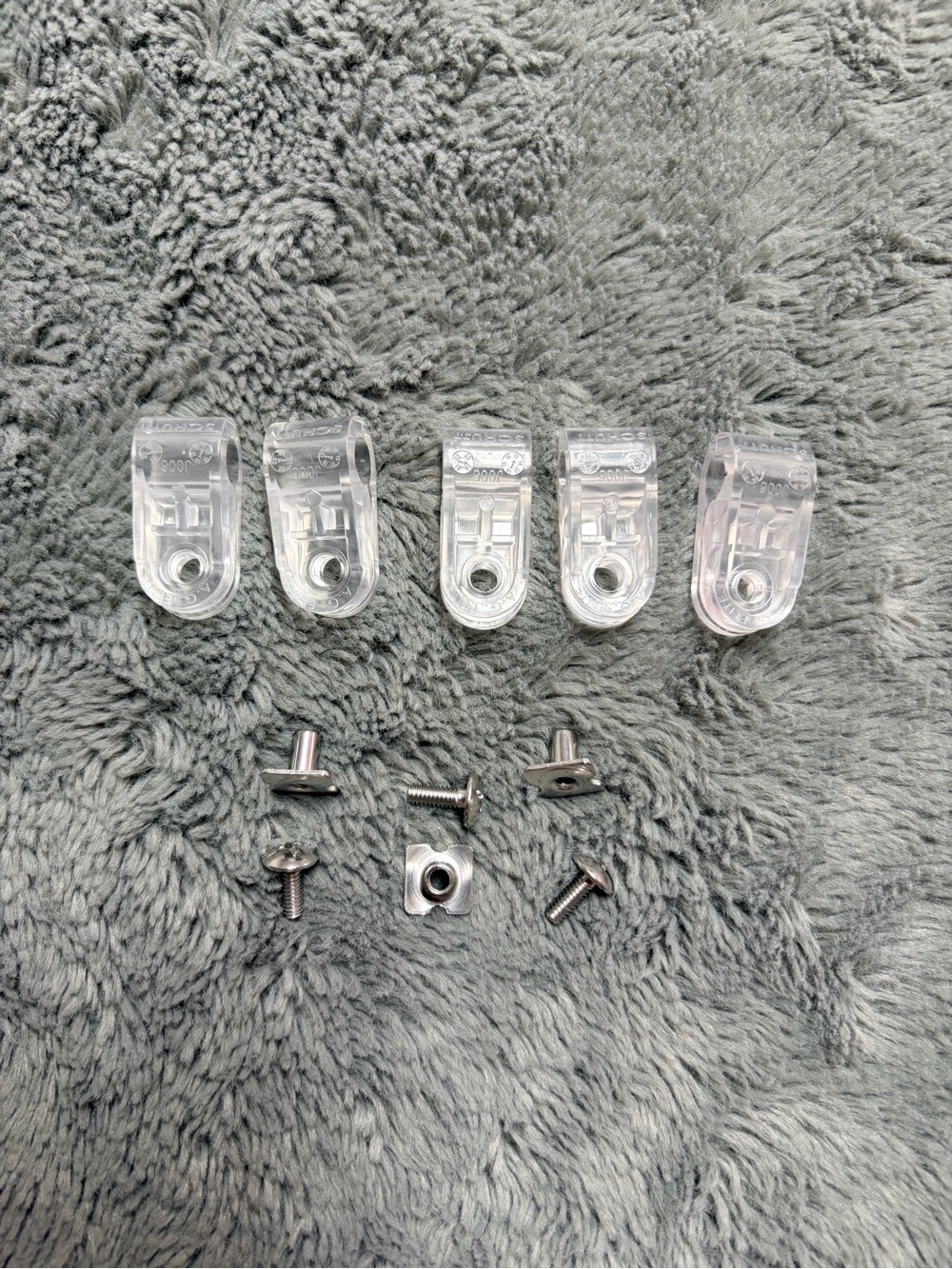 Helmet Replacement Parts: Plastic Clips with Metal Screws and Nuts